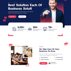 B2C商业方案策划公司html5前端静态网站模板