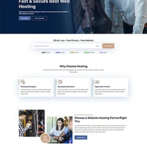 响应式虚拟主机托管服务公司前端静态网站模板