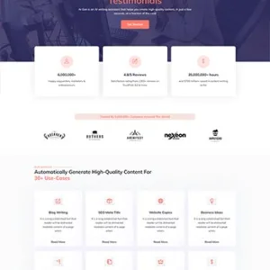 响应式人工智能写作服务网站前端模板