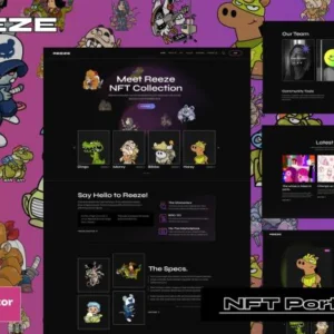 NFT 艺术品展示网站模板 Elementor 模板工具包 WordPress后台