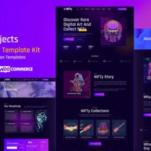 NFT 项目和投资组合 WordPress Elementor 模板工具包
