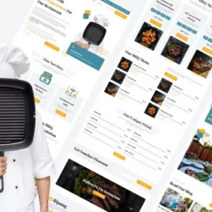 烧烤餐厅在线订餐 Elementor 外贸网站模板