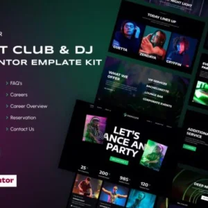 酒吧夜总会和 DJ网站模板 Elementor 外贸网站模板