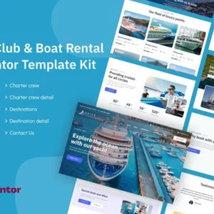 游艇俱乐部和船只租赁游船出海网站模板 Elementor Template Kit