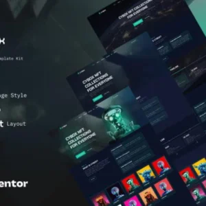 区块链 NFT 加密艺术品opensea网站模板Elementor Template Kit