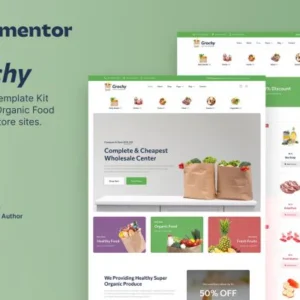 蔬菜水果日用百货网站模板带后台 Elementor Template Kit