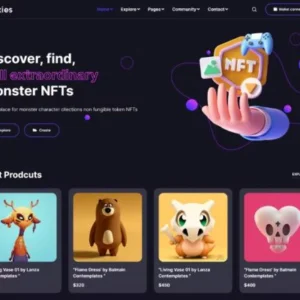 NFT网站模板带后台 加密收藏品艺术品展示 Elementor Template Kit