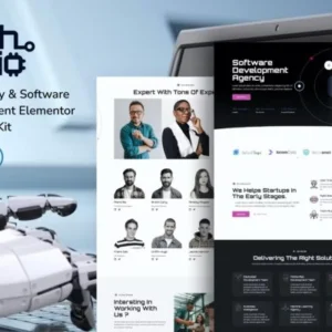 Techvisio 人工智能科技软硬件开发WordPress网站模板 转圈特效Elementor Template Kit