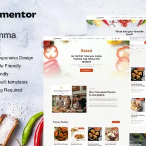 下厨房做菜教程食谱网站模板Elementor Template Kit