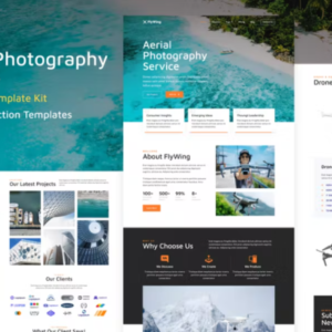 无人机航拍视频和摄影 WordPress Elementor 外贸网站模板