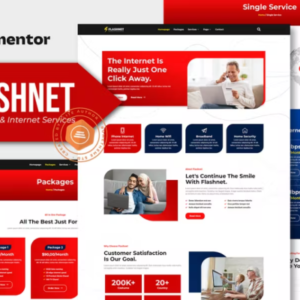 宽带和电信互联网提供商 Elementor 外贸网站模板