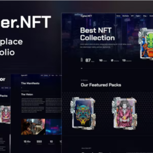 Cyber​​.NFT 市场和投资组合 Elementor 模板工具包