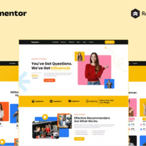 影响者营销机构 Elementor Pro 完整站点外贸网站模板