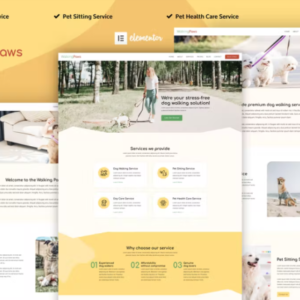 遛狗和宠物服务 Elementor 外贸网站模板