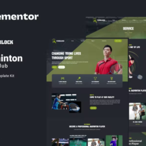 羽毛球俱乐部 Elementor 外贸网站模板