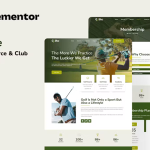 高尔夫球场和俱乐部 Elementor 外贸网站模板