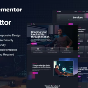 视频制作服务 Elementor Pro 外贸网站模板