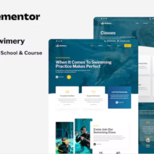 游泳学校和课程 Elementor 外贸网站模板