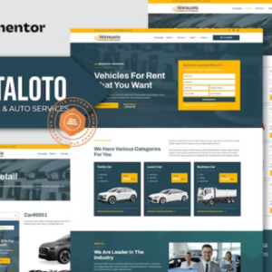 汽车租赁和汽车服务 Elementor 外贸网站模板