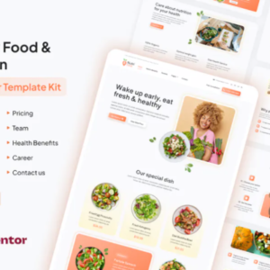 健康食品和营养 Elementor Pro 外贸网站模板