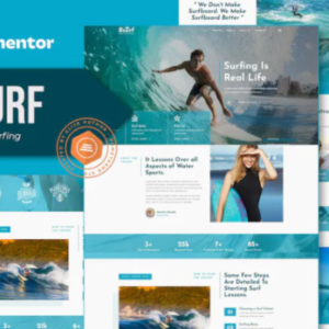 冲浪学校元素外贸网站模板