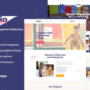 幼儿园和婴儿护理元素外贸网站模板