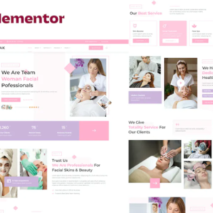 面部护理和美容护理Elementor Pro外贸网站模板
