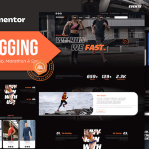 跑步俱乐部马拉松和运动元素Pro外贸网站模板