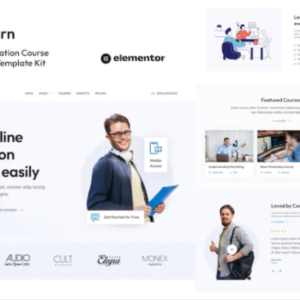 在线教育课程元素外贸网站模板