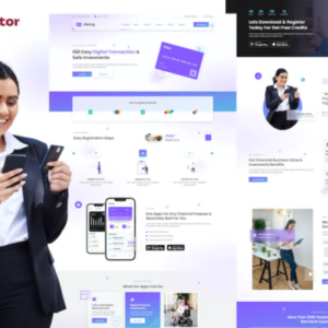 数字银行和金融投资元素外贸网站模板