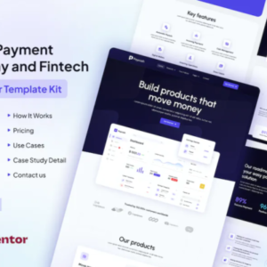 在线支付网关和金融科技 Elementor 外贸网站模板