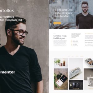 创意作品集元素外贸网站模板