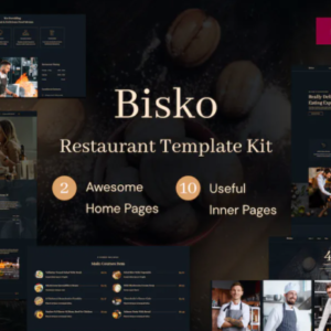 餐厅和咖啡厅 Elementor 外贸网站模板