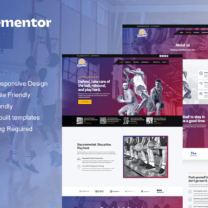 篮球队和运动俱乐部 Elementor 外贸网站模板