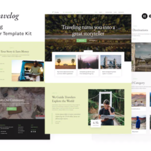 旅游博客元素外贸网站模板