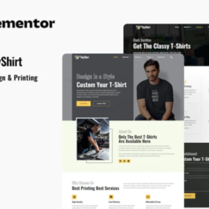 T 恤设计和印刷 Elementor 外贸网站模板