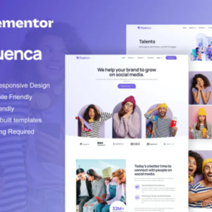 社交媒体代理 Elementor Pro 完整网站外贸网站模板