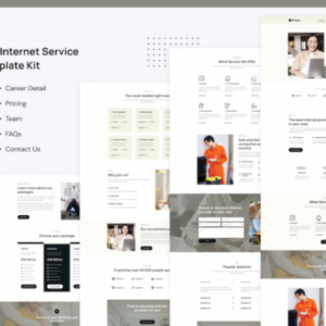 宽带和互联网服务提供商 Elementor Pro 外贸网站模板