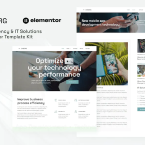 技术机构和 IT 解决方案 Elementor 外贸网站模板