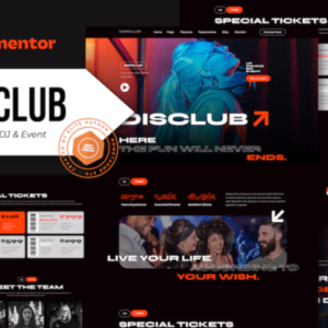 夜总会 DJ 和活动 Elementor Pro 外贸网站模板