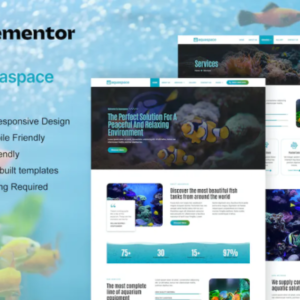 鱼类水族馆和 Aquascape 服务元素外贸网站模板