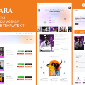 影响者和社交媒体代理模板 Elementor