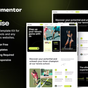 网球学校和体育俱乐部 Elementor 外贸网站模板