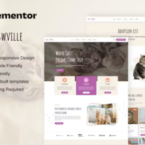 动物收容所和猫饲养员元素外贸网站模板