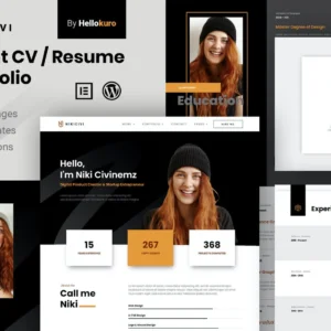 Elegant CV/Resume & Portfolio Elementor Template Kit