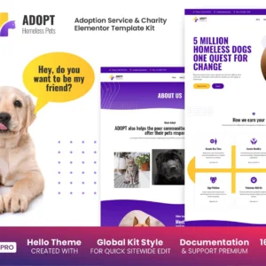 领养服务和慈善 Elementor Template Kit