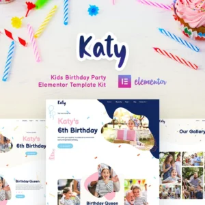 儿童生日派对策划者和邀请 Elementor Template Kit